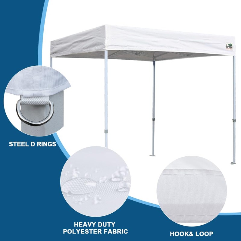 Eurmax USA 8x8 Flat Replacement Canopy Top (Black)