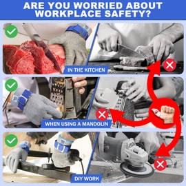 AmzFirst 1 Pack Level 9 Cut Resistant Gloves, Food Grade for Stainless Steel Mesh Metal Glove, Kitchen Cooking Gloves for Women and Men, for Butcher Meat Cutting Oyster Shucking, Size: 9/Large