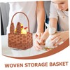 Ciieeo Multi-function Storage Rabbit Ears Easter Egg Basket Woven Basket
