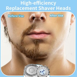 6 Pack SH71/52 Replacement Shaver Heads Compatible with Ph-IPS No-lco, for Shaver Series 7000 (S7XXX) Angular-Shaped Series 5000 (S55XX) S5531/S5532/S5533/S5536/S5830/S6600&S6800 with Cleaning Brush