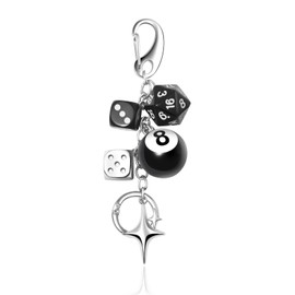 Joyline Y2K Aesthetic 8 Ball Dice Charm Keychain for Women & Men Cute Bag Purse Handbag Accessories