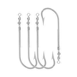 BLUEWING 2pcs Strip Trolling Hook with Swivel Stainless Steel Hooks US Seller - Size 03: 14/0, 2pcs