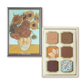 MilleFee (11 Sunflowers) 6-Color Painting-Inspired Eyeshadow Palette, Eye Makeup Palette, Glitter, Van Gogh, Orange Eyeshadow