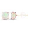 Solid 14K Rose Gold 6mm Cushion Natural Opal October Birthstone