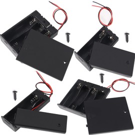 8Pcs AA Battery Case Holder with Lead Wire Bundle Switch Cover and Screws, DIY Battery Storage Boxes, AA Charging 1/2/3/4 Bay Cell Battery Holder, 1/2/3/4 Slots in Parallel Batteries Case with Pin