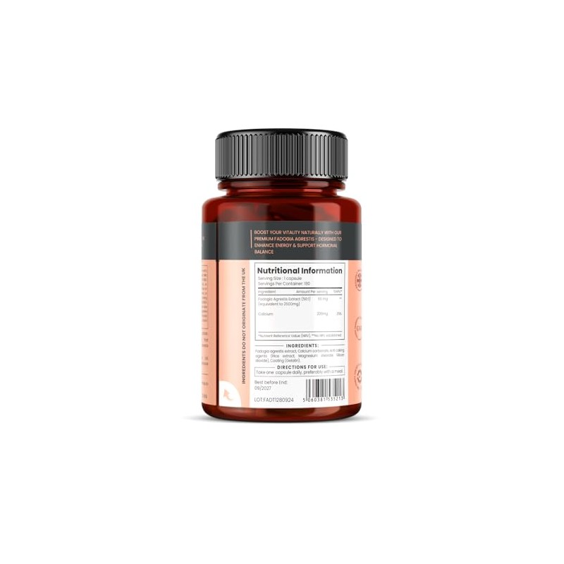 Double Strength Premium Fadogia Agrestis - 2500mg x 180 Capsules