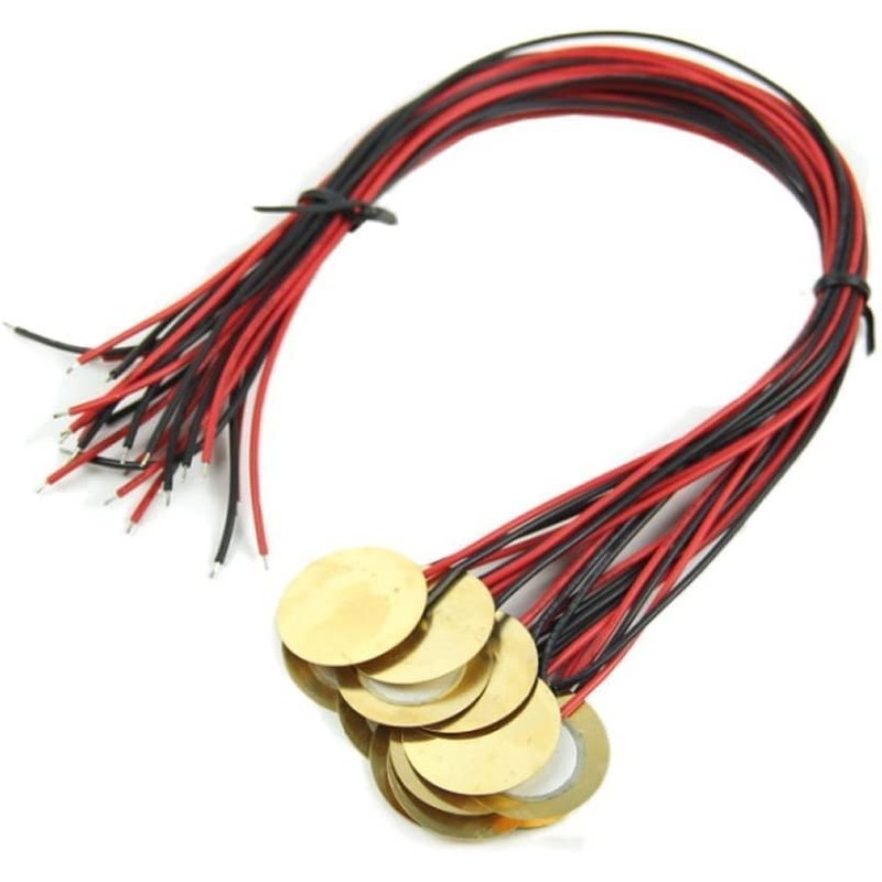 YQBOOM 10PCS 41mm Piezo Disc Transducer Contact Microphone Trigger Sound