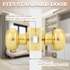 Probrico Round Door Knobs Passage Lock Polished Brass for Closet