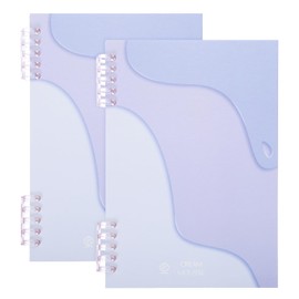 PATIKIL 8"x6" Inch Spiral Notebook, 2 Pcs Reusable Discbound Journal Binder, Refillable Planner for Meeting Work Graduation Birthday Gift, Light Purple