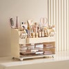 HBlife Makeup Organizer for Vanity with Brush Holder, Large Bathroom