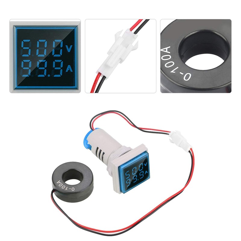 MOUMOUTEN LED Indicator Lamp Current Meter, Voltage Tester Current Detector