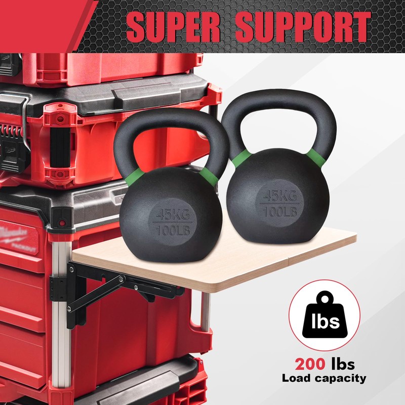 Heavy Duty Foldable Work Table Compatible with Milwaukee Packout Toolbox,Side