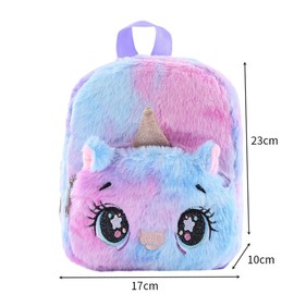 QWEPU Plush Unicorn Backpack, Unicorn Plush Backpack for Children, Large Eyes Nursery Book Bag, Bags Double Shoulder Bag, Unicorns Gifts, Toddler Backpack for Boys and Girls, purple
