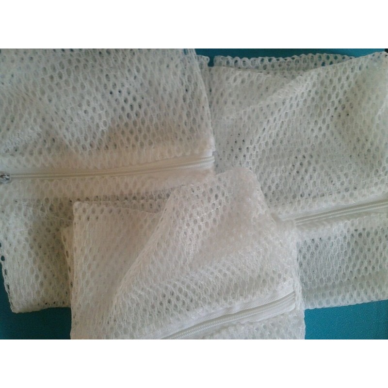 Zippered Mesh White Laundry Clothing Garment Wash Bags THREE PACKS