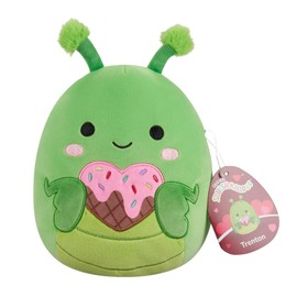 Squishmallows Original 7.5-Inch Trenton the Green Praying Mantis Holding a Heart Ice Cream Valentines Plush
