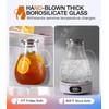 LUNA & MANTHA Glass Pitcher with Lid, 1 Gallon 128oz