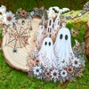 2Pcs Halloween Ghost Garland Double-Sided Autumn Hanging Decorations with Ghost