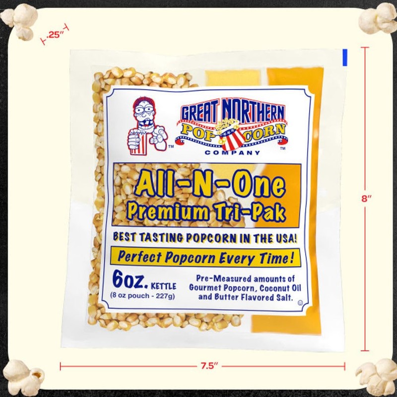 Case of 12 Popcorn Packs - All-In-One Kit with 6-Ounces