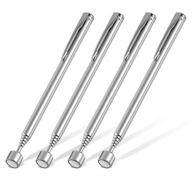 Rechabite 4 Pieces 5LBs Telescoping Magnetic Pickup Tool, with Pen Clip Design, Magnet Stick Rod Extendable 5.7" to 24.4" for Men, Birthday, Father's Day, Christmas Gift