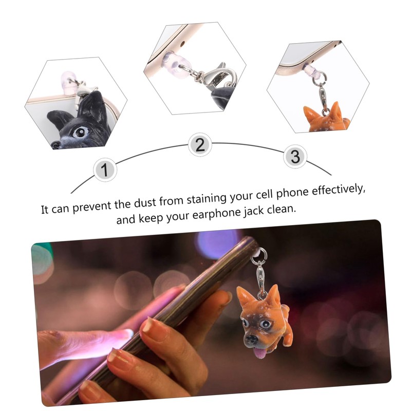 SEWACC 12Pcs Cartoon Dog Earphone Jack Plugs Creative Headphone Dust