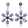 EVER FAITH Austrian Crystal Simulated Pearl Bridal Snowflake Necklace Earrings