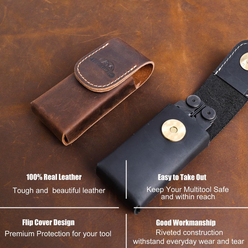 Topstache Leather Multitool Sheath for Leatherman Wave & Wave+ -