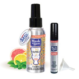 SANI 360° Mask a Doo Toilet Spray, Portable Bathroom-Deodorizing Enzyme Formula, Odor-Neutralizer Spray with 5-Milliliter Refill, Citrus Peppermint Essential Oils, 3 Ounces