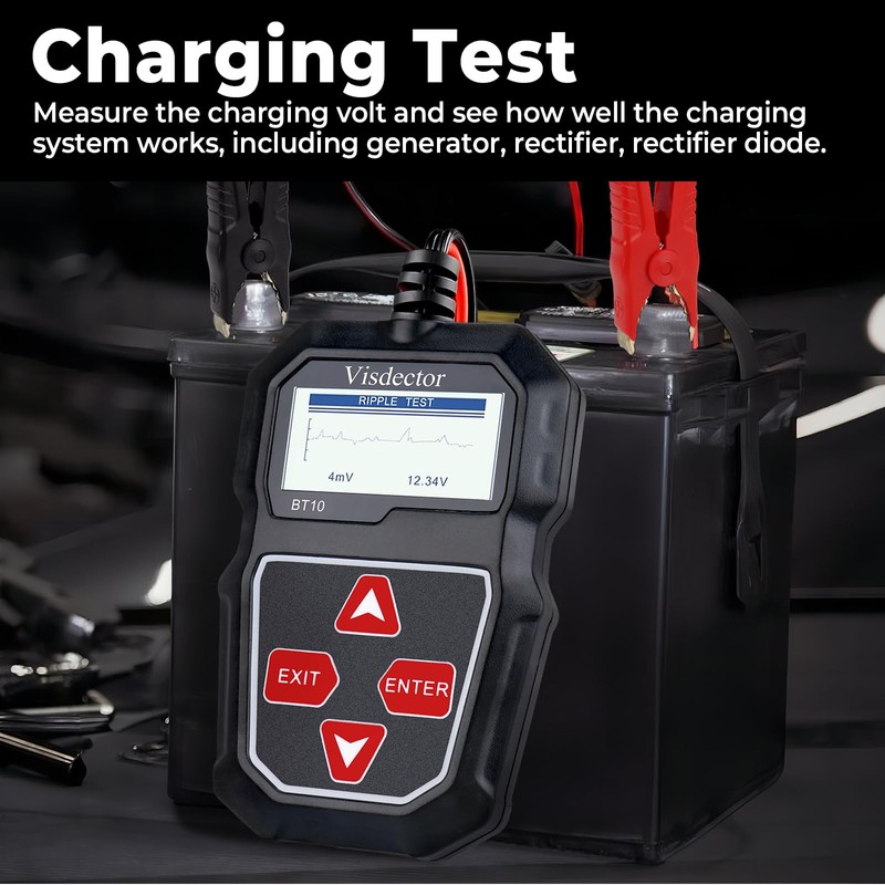 Visdector BT10 Car Battery Tester 12V 100-2000 CCA Digital Battery