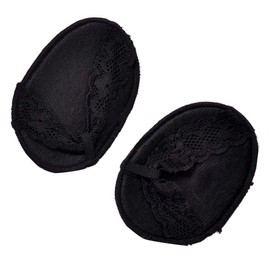 KOMBIUDA 2pcs Invisible High Heel Shoe Insoles Black Forefoot Pads for Foot Fatigue Relief Comfortable Half Foot Cushions for High Heels Breathable and Slip Design