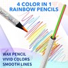 ThEast 10 Rainbow Coloured Pencils, 4 in 1 Colouring Pencils