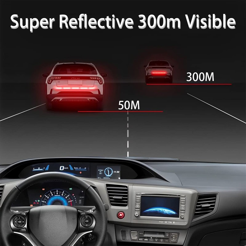CGEAMDY Universal for Car, Strong Reflective Sticker, Red Strong Reflective