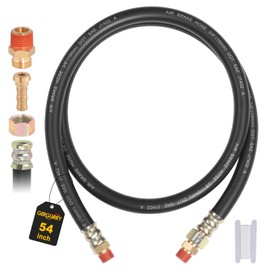 Gerguirry 3/8" Air Brake Hose 54 Inch, Air Brake Chamber Hose Assembly with 3/8" Fixed x Swivel End Fittings, SAE J1402 DOT Compliant Rubber Air Hose for Semi Truck Trailer