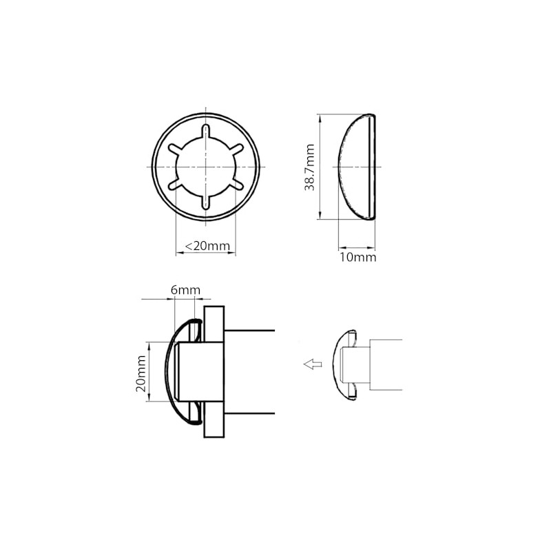 20mm Nickel Capped Starlock Washers For Shaft Retaining Push On