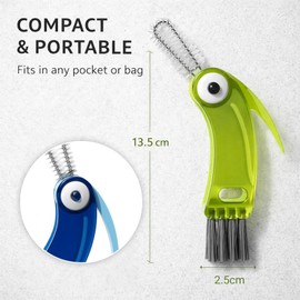 FrostyFlair 3-in-1 Cleaning Brushes, Grout Brush, Multifunctional Cleaning Brushes for Home, Bathroom, Kitchen and Bottle Cap Cleaning, Set of 2