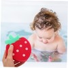Mikinona 4 Pcs Cute Strawberry Shaped Bath Sponge Soft Exfoliating