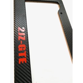 2JZGTE - Carbon Fiber with RED Automotive License Plate Frame - Super JDM 2JZ-GTE