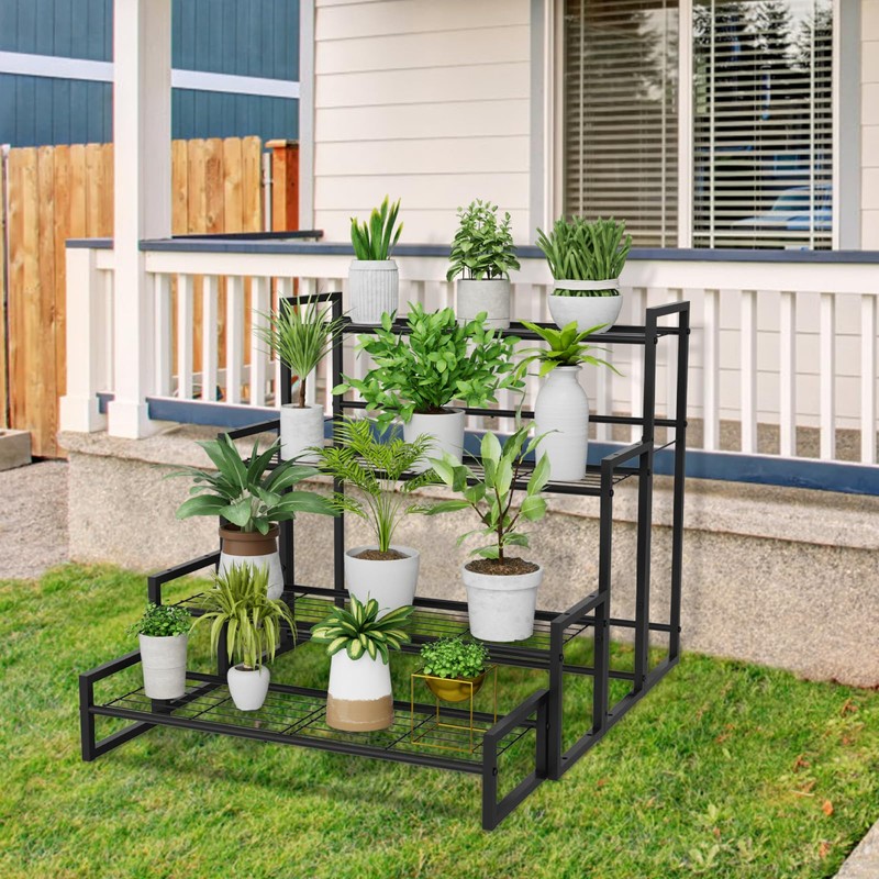 VyGrow Plant Stand, 4 Tier Stackable Tiered Plant Stand, Scalable