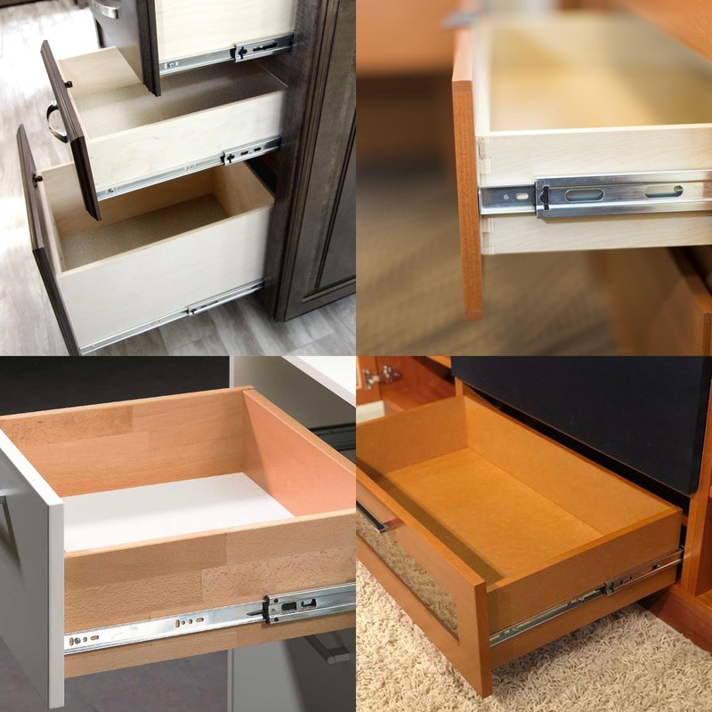 Suiwotin 4PCS 12 Inch Drawer Slides, Metal Ball Bearing Drawer