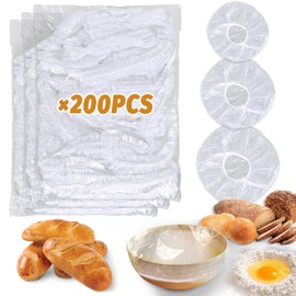 JarThenaAMCS 200PCS Bowl Covers for Bread Proofing 3 Sizes Elastic Sourdough Plastic Wrap for Food Bread Rising Stretchable Universal Baking Bowl Kitchen Wrap for Family Outdoor Picnic Supplies