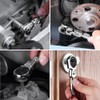 WORKPRO 1/4" Drive Stubby Ratchet, 2-In-1 Socket Wrench Flex Head