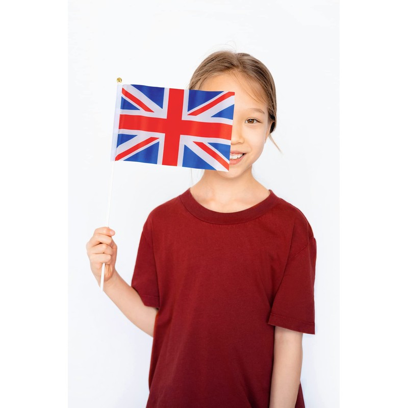 10pcs Union Jack Hand Flags Queen's Platinum Jubilee Waving Flag