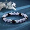EQUBIO 8mm Lava Rock Howlite Bead Bracelet for Men, Matte