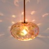 Wrlmfy Large Glass Pendant Lighting, Hammered Lampshade Chandelier with Height