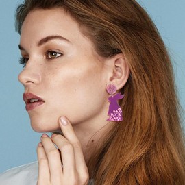 Easter Earrings for Women Dainty Bunny Earrings for Girls Acrylic Rabbit Dangle Earrings Easter Jewelry Birthday Gift