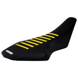 Suzuki 2006-2011 Suzuki LTR 450 Gripper Seat cover  Enjoy Mfg ALL BLK/YELLOW Ribs #194