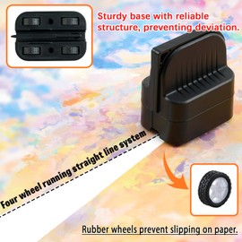 LIZAAL 2-Pack Wrapping Paper Cutter with Wheels | Precise and Easy Gift Wrap Cutter for Birthday and Christmas, Fits Various Rolls and Papers, Includes 2 Replaceable Blades (Pure Black)