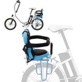 LYNICESHOP Rear Child Bike Seat Attachment, Comfortable & Safe Rear-Mounted Seat with Cushion for Kids Aged 6 Months to 6 Years (Blue)