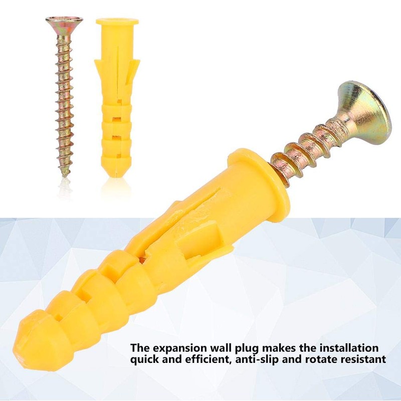 Plastic Expansion Wall Plug Screw Fixings + Self-Tapping Screws Fastener