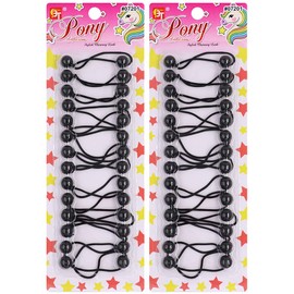 28 Pcs Hair Ties 12mm Ball Bubble Ponytail Holders Colorful Elastic Accessories for Kids Children Girls Women All Ages (Black)