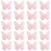 Rumyve 20pcs Fabric Butterfly Decorations,Butterfly Embroidered Lace Trim,Double Layers Organza